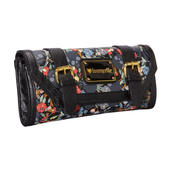 Loungefly Handbags - NWT Loungefly Skull Flower Garden Clutch Wallet